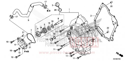 RIGHT CRANKCASE COVER/WATER PUMP NSS300AD de 2013